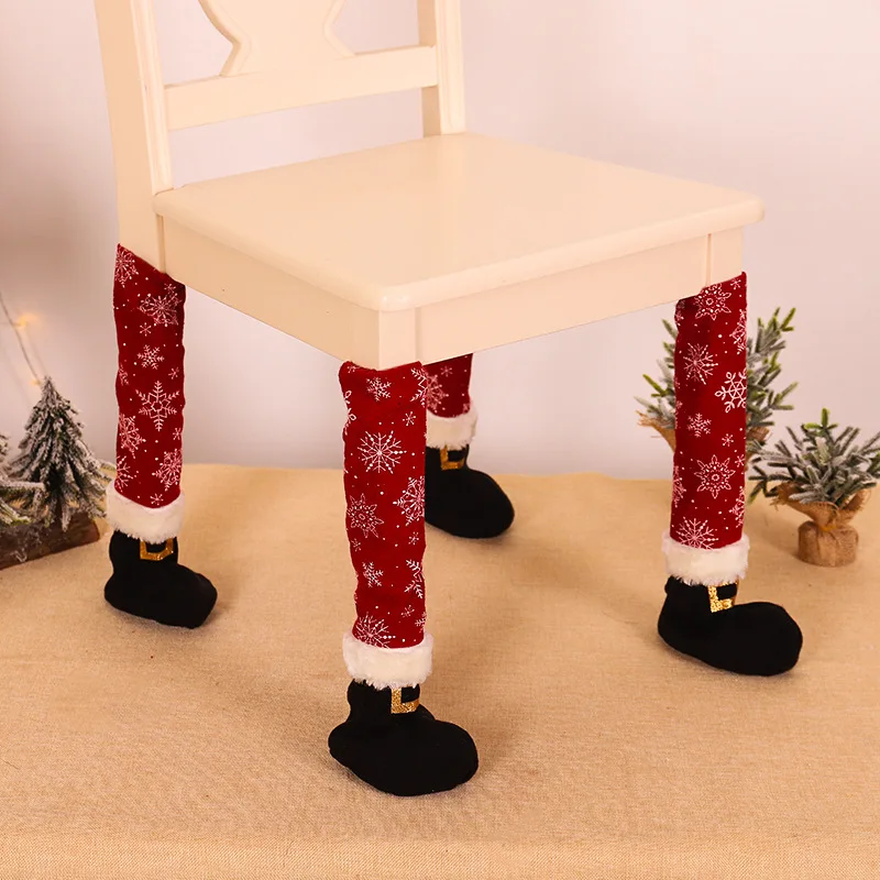 Description Picture 5 of item2022 Creative Christmas Table Foot Socks Chair Leg Covers Floor Protectors Non-Slip Knitting Cloth Furniture Feet Sleeve Decor