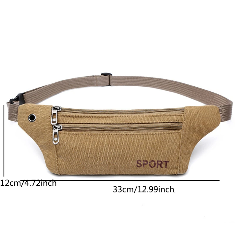 Canvas Men's Waist Packs Outdoor Sports Mountaineering Bag Fitness Running Chest Bag Ultra-thin Ultra-light Mobile Phone Bag