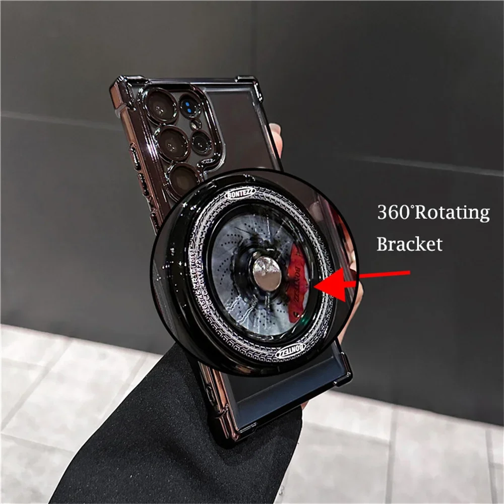 Luxury Gyro Holder Stand Case - Shockproof Clear Back Cover