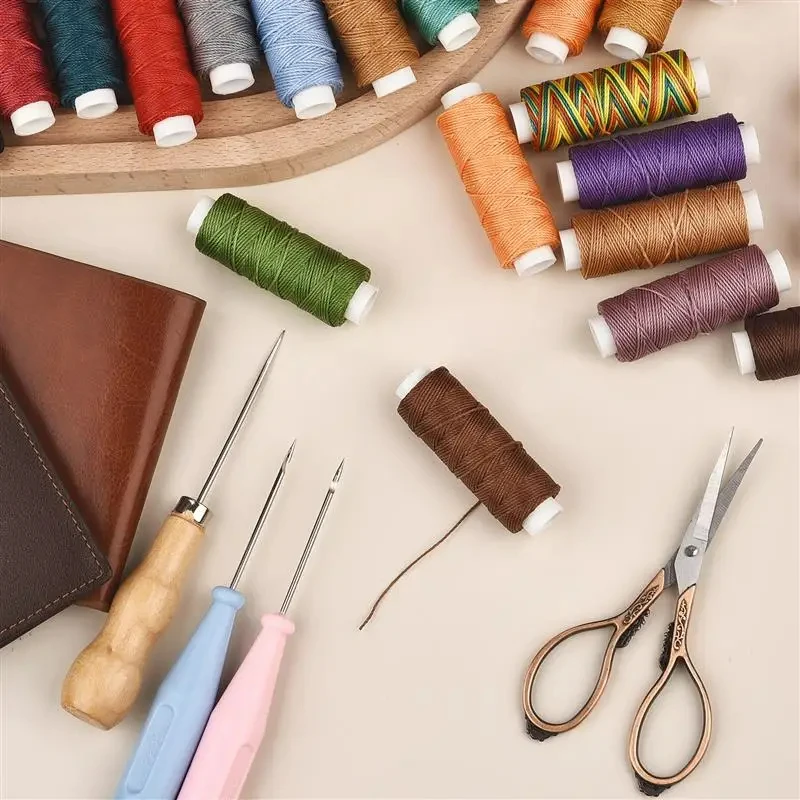 Waxed Thread 0.65mm Leather For DIY Handicraft Tool Hand Stitching 25 Meters Round Sewing Line 32 Colors