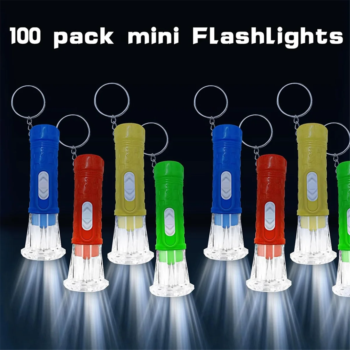 Qualitative 100 Pcs Mini Flashlight Keychain Bulk Mini Keychain Led Small Flashlights for Kids Adults Hiking Camping Stuffers Ho