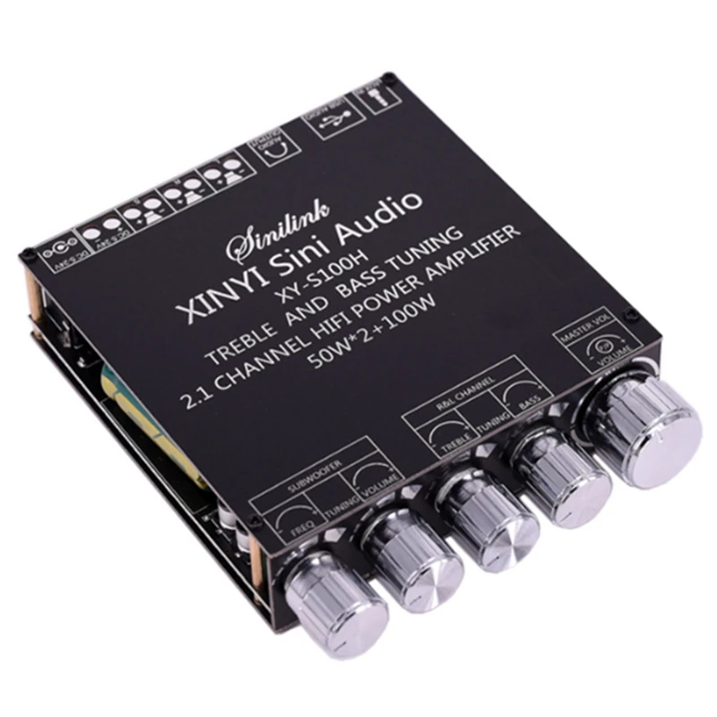 XY-S100H HIFI TPA3116D2 Bluetooth 5,0 панель усилителя сабвуфера 50 Вт x2 + 100 Вт 2,1 каналов мощность аудио стерео бас USB AMP
