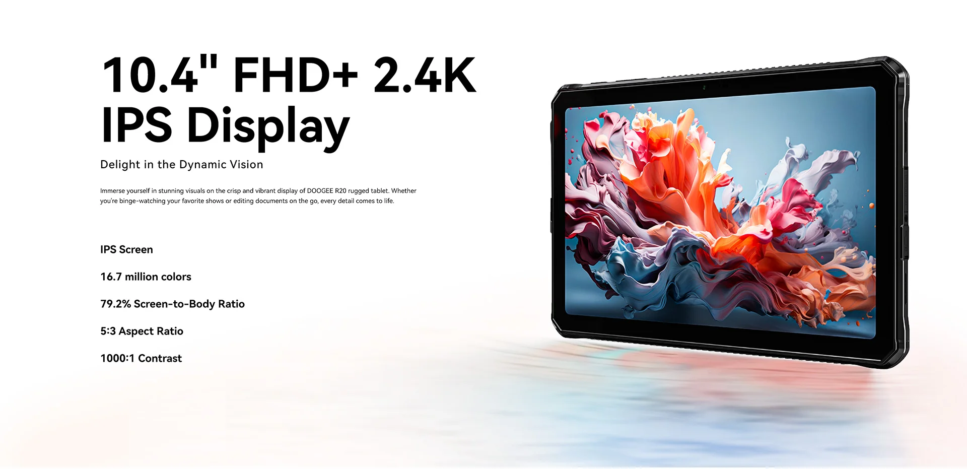 頑丈なタブレットDOOGEE-R20インチ,Android 13,スマートフォン,2k