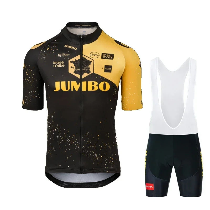 Jumbo Pro 2025 Team Cycling Jersey Set Breathable Mtb Maillot Ciclismo Outdoor Sports Bike Bib Pant Summer Mens Bicycle Clothing 4