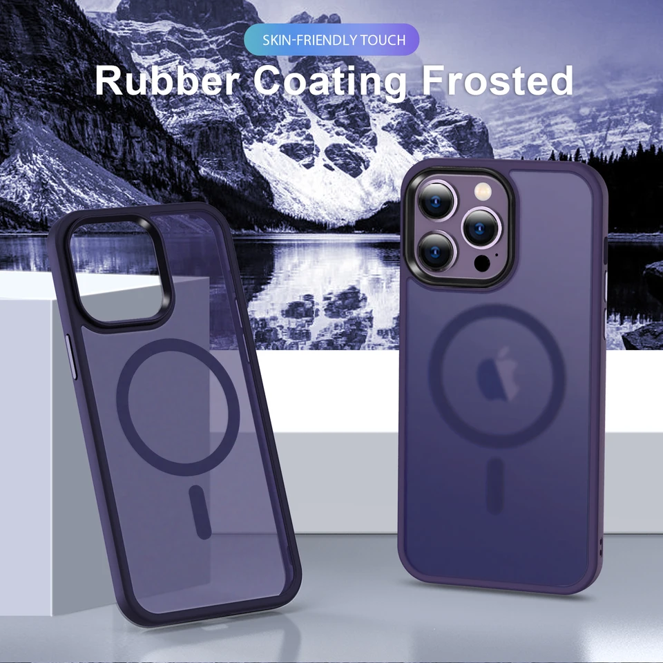 FLLAO Cover Magnetica per iPhone 16 Plus Custodia e 2 Pellicole in Vetro Temperato, Cover iPhone 16 Plus Magsafe, Custodia Traslucida Opaca Posteriore Sottile Antiurto Protettiva Case, Nero