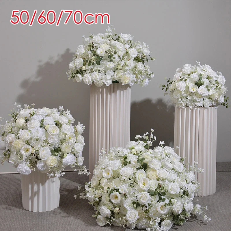 カスタマイズされた結婚式のテーブルのセンターピース人工花の配置段階的な花の装飾道路をリード