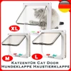 Puppy Kitten Safety In&out Pet Door with 4 Way Security Lock ABS Plastic Small Pet Gate Dog Cat Kitten Flap Door Safety Pet Door 4