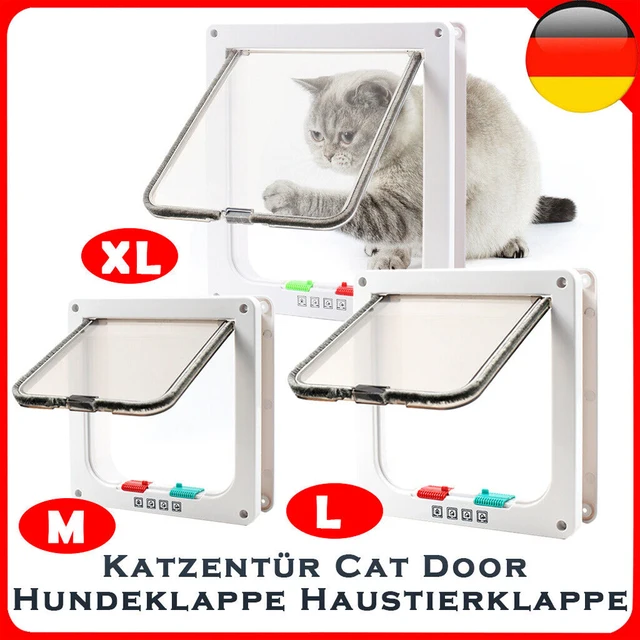 Puppy Kitten Safety In&out Pet Door with 4 Way Security Lock ABS Plastic Small Pet Gate Dog Cat Kitten Flap Door Safety Pet Door 4