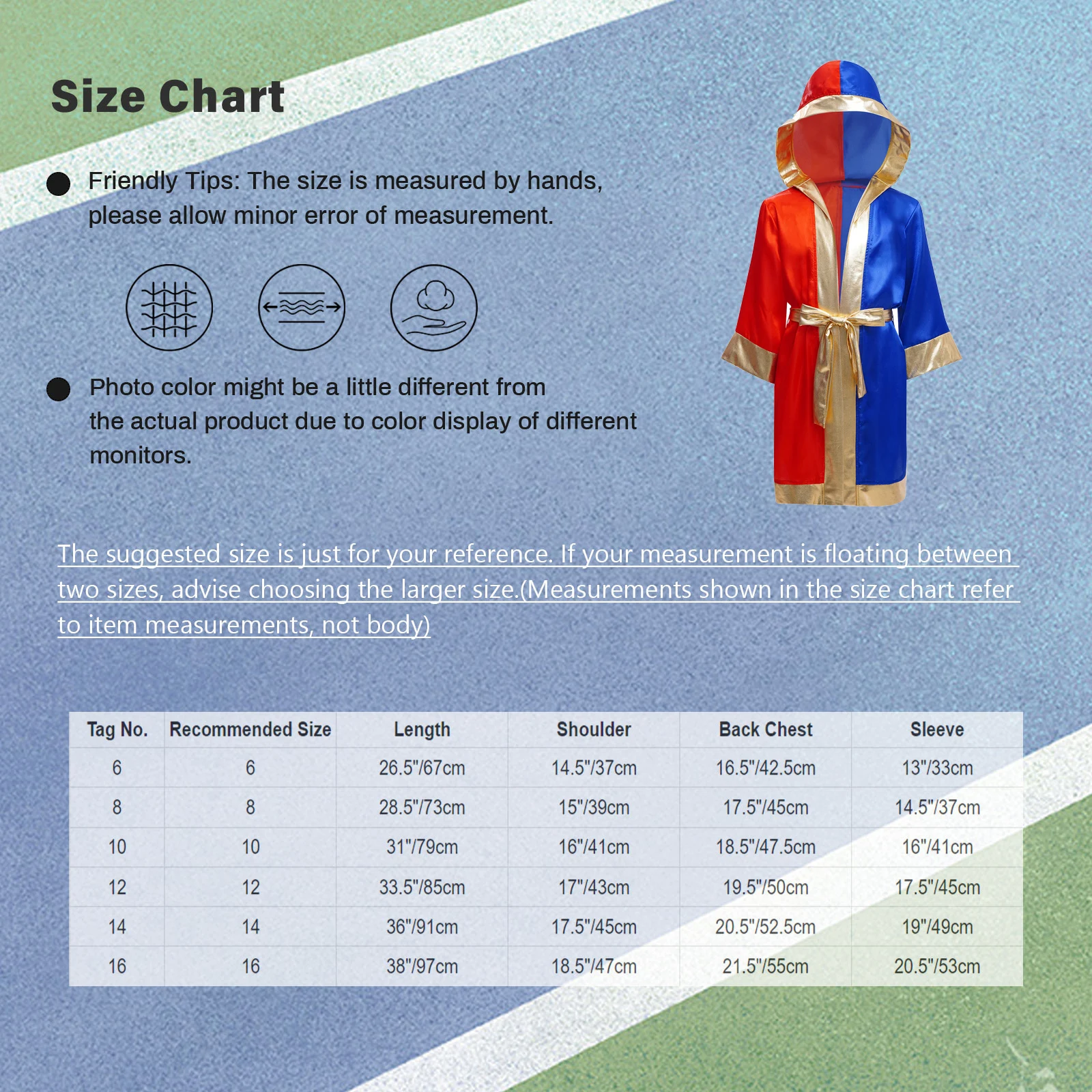 Children Fight Grappling Costume Boxing Robes Bjj Pugilism Boys Kids Muay Thai Modern Sport Hooded Boxer Robe with Metallic Belt