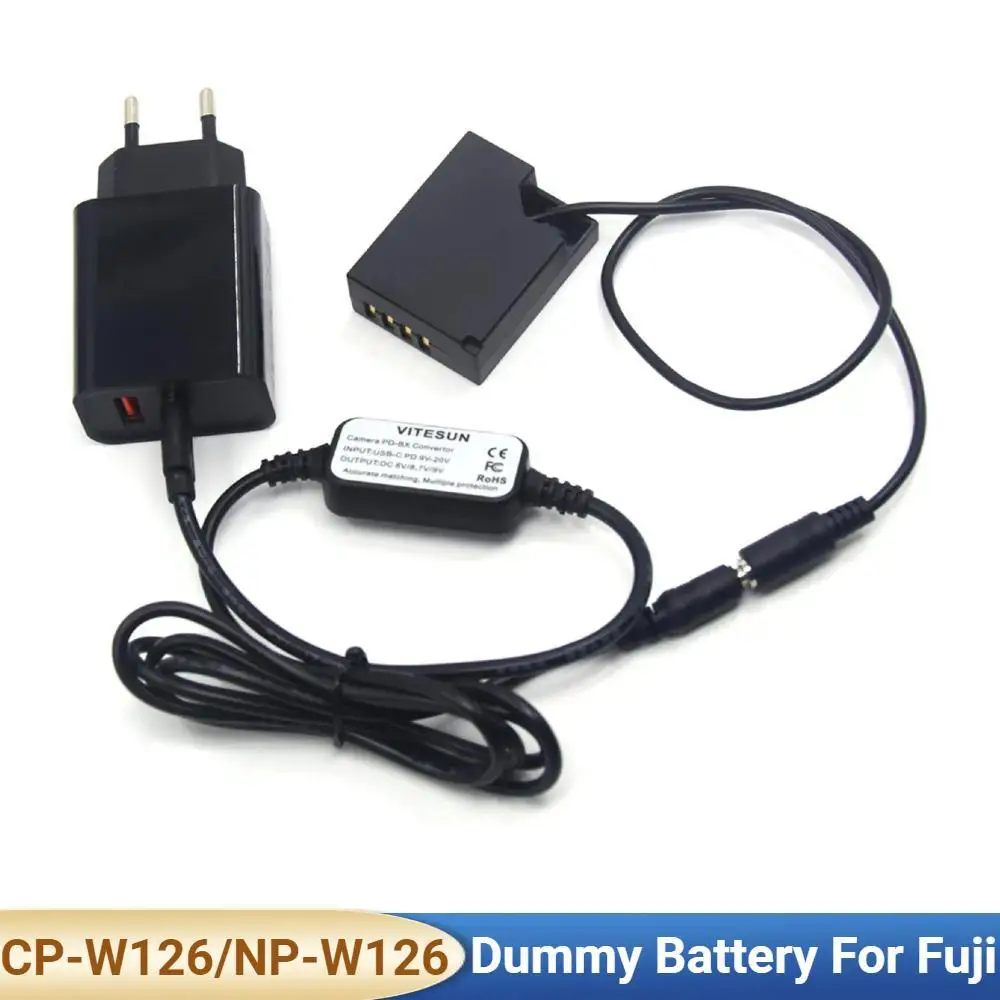 

USB to DC Power Cable PD QC Charger CP-W126 NP W126 Dummy Battery for Fujifilm X-PRO1 X-E1 X-E2 X-T1 X-T10 X-T2 X-A1 Camera