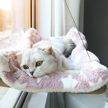 Cat Hammock Hanging Cat Bed Window Pet Bed For Cats Small Dogs Sunny Window Seat Mount With Blanket Bearing 20kg Pet Accessories 2