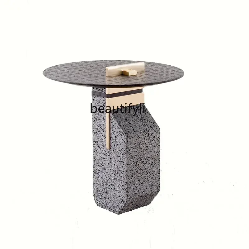 

Modern Design Creative Terrazzo Side Table Living Room Villa Stylish Teapoy