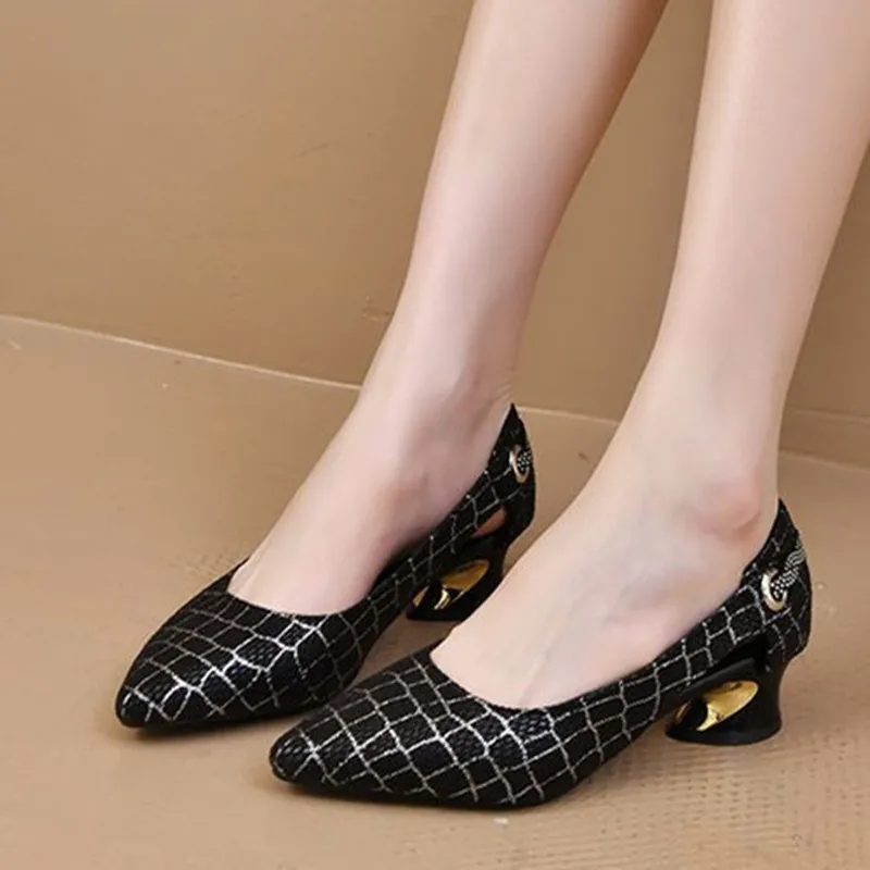 

Cresfimix Sapatos Femininas; Женские модные милые кожаные туфли высокого качества на квадратном каблуке; Сезон весна-осень; Женские повседневные туфли-лодочки; A1466