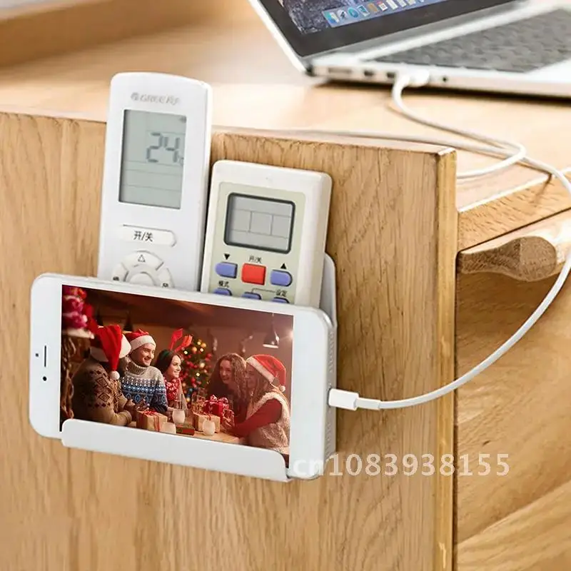 

Storage Box Wall Mounted Organizer Remote Control Air Conditioner Stand Holder Hotel Office Home Organization