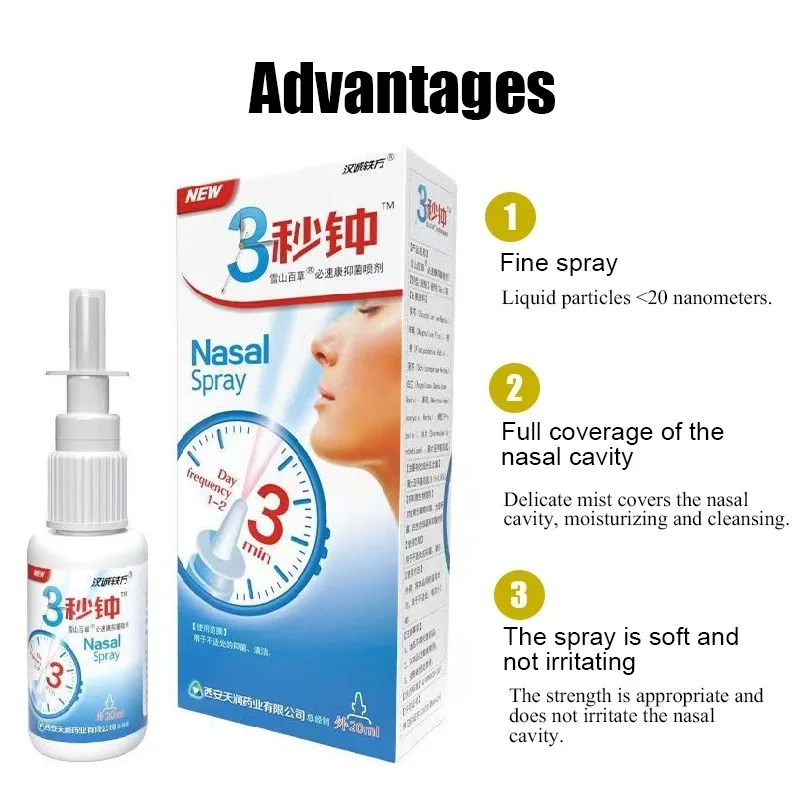 Factory 3-20Pcs 20Ml Herb Medical Spray Nasal Cure Rhinitis Sinusitis Congestion Care Nose Itch Relief Sprayer nose care spray nasal spray