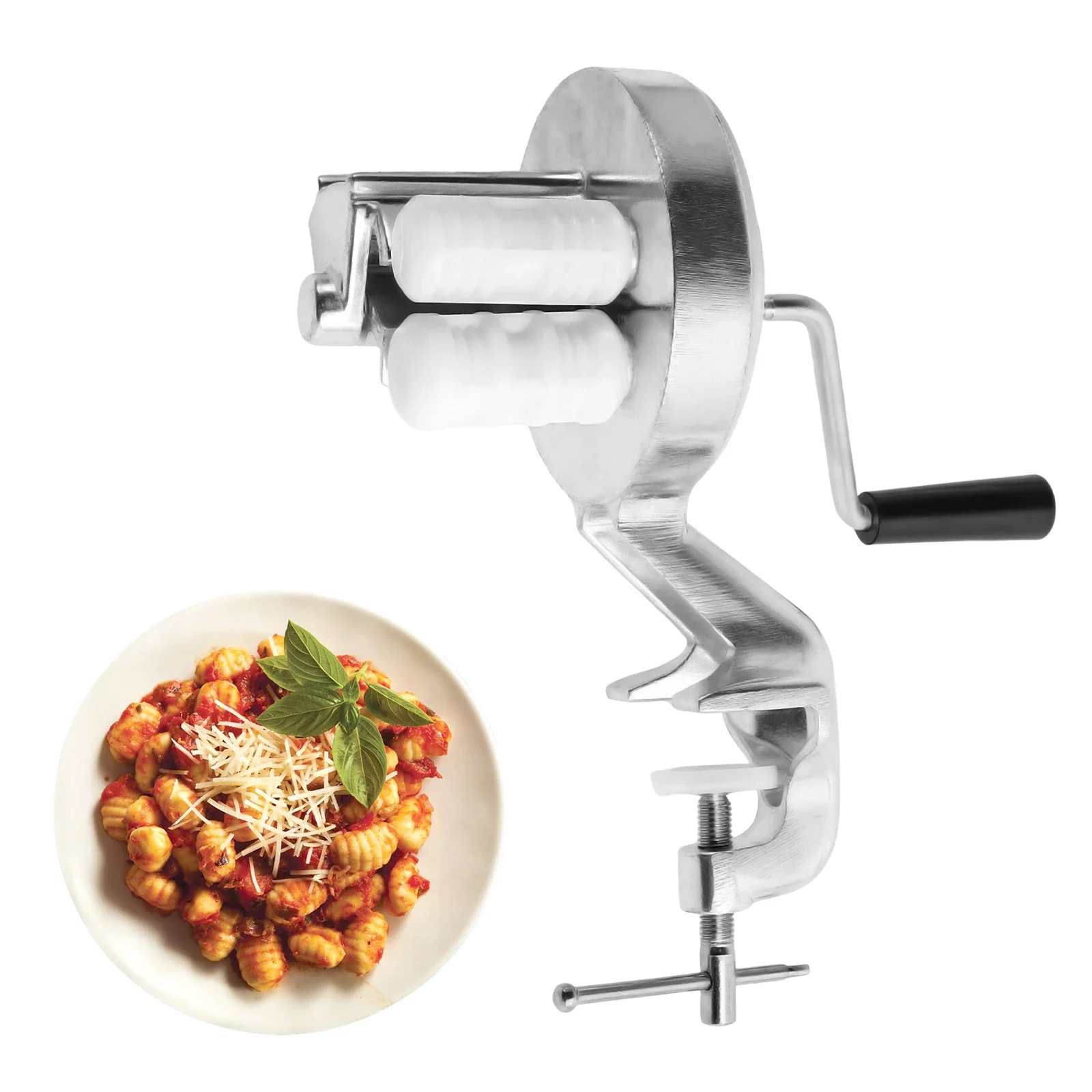 Cavatelli Maker Machine Manual Macaroni Maker Aluminum Alloy Noodle Makers for Kitchen Portable Hand Cranking Pasta