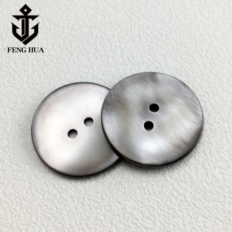 10PC Natural Black Mother of Pearl Shell Grey Round 2-holes Flatback Button DIY Suit Cufflinks Invitation Scrapbook Sewing Decor 6