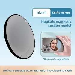 MagSafe Magnetic Selfie Vlog Mirror - HD Camera Assist (Plastics- Black)