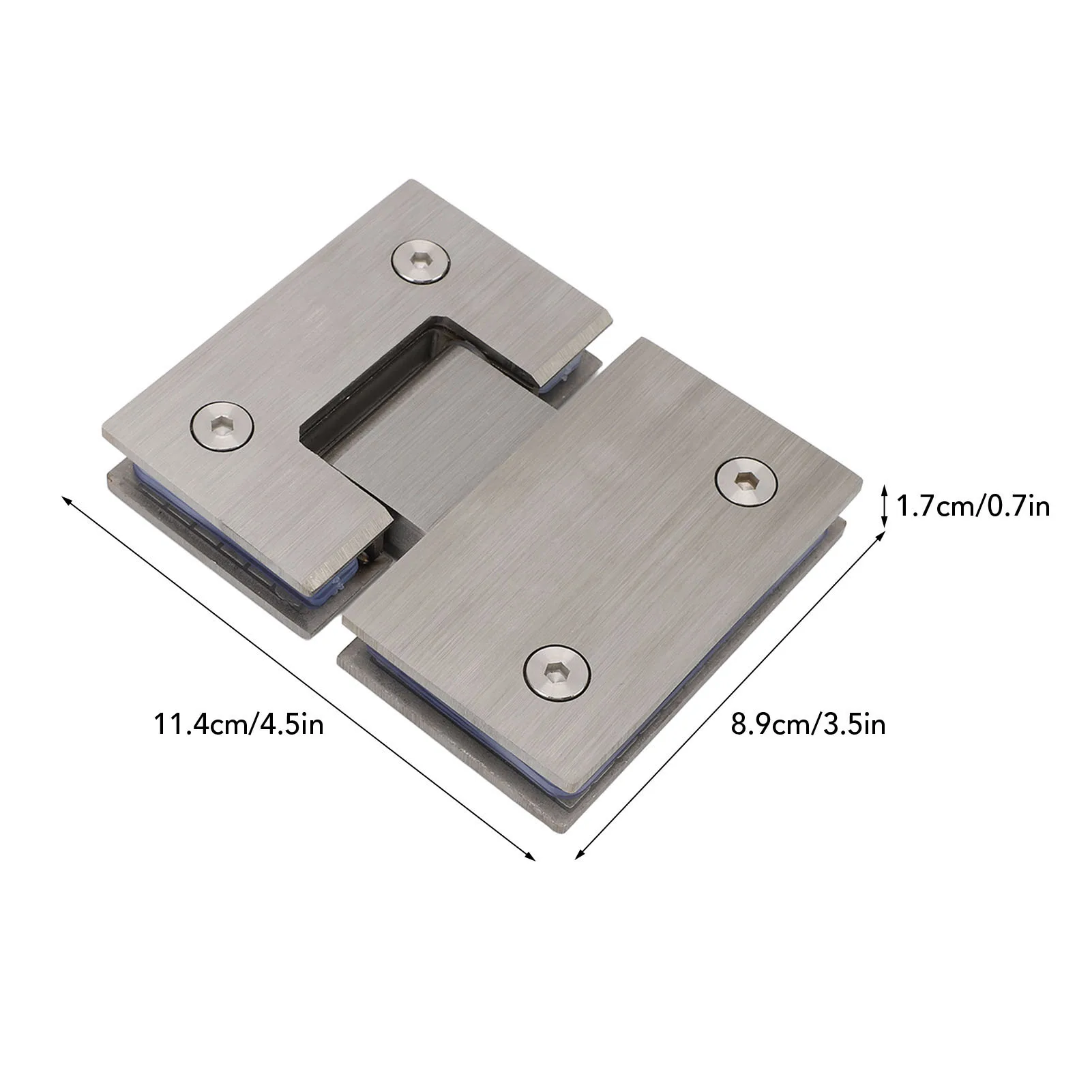 Frameless Shower Door Hinge 180 Degree 120lb Load Capacity Rustproof Stainless Steel Cabinet Hinge for 8mm To 12mm Thick Glass