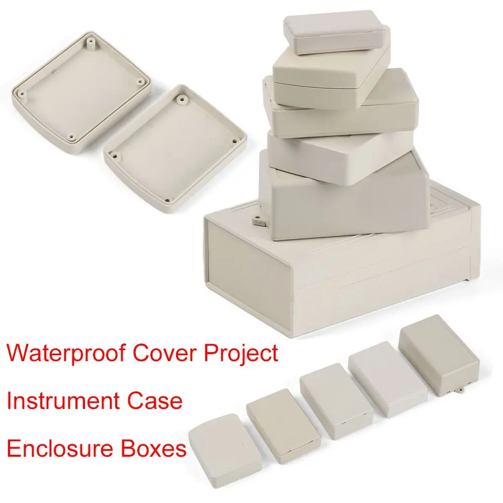 Description Picture 2 of item10 sizes DIY ABS Plastic White/Grey Instrument Case Waterproof Cover Project Enclosure Boxes Electronic Project Box