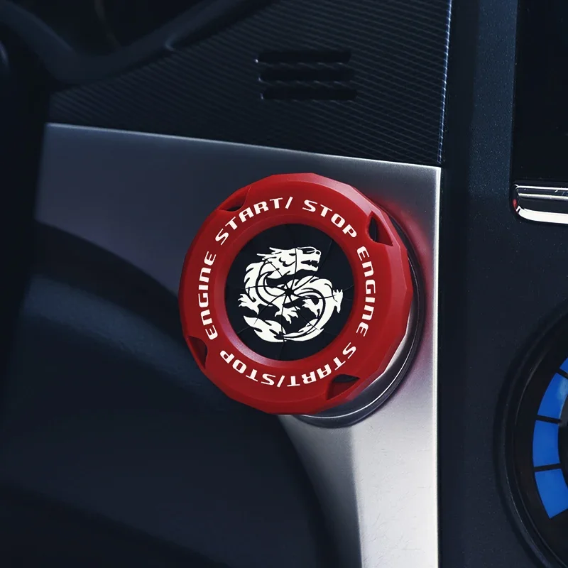 Car Onekey Start Stop Button Cover Car Interior Decor Sticker Engine Ignition Start Switch Protective Cover Motorcycle StartRing car start button cover