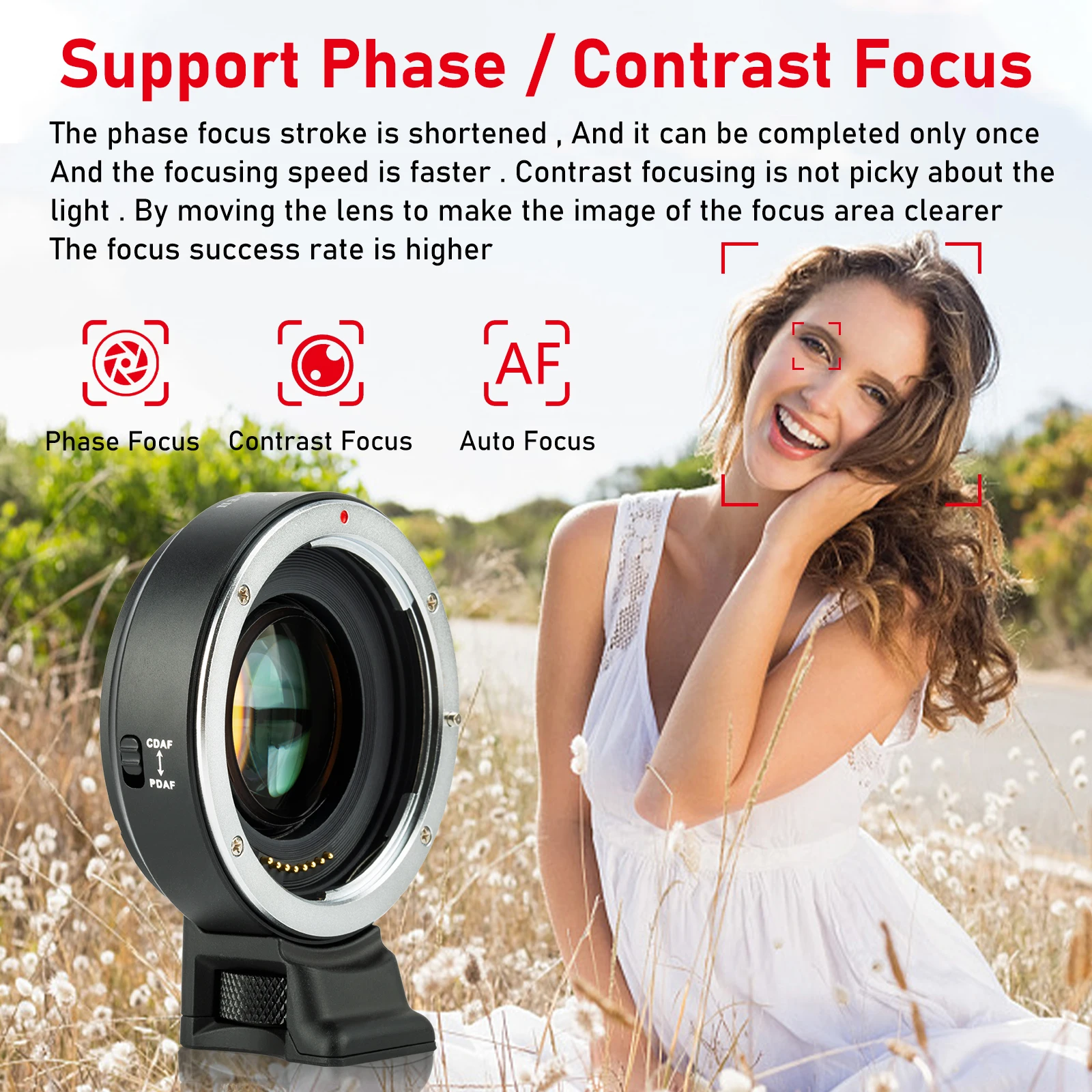 For Canon EF Lens to Sony E Mount Camera A9 A7 A7RII A6400 Viltrox EF-E II Lens Adapter Auto Focus Reducer Speed Booster 0.71X