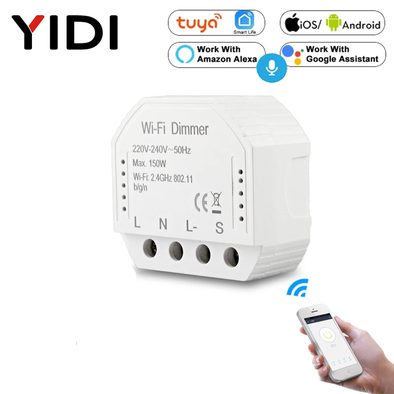 DIY Smart WiFi Light LED Dimmer Switch Smart Life/Tuya APP Remote Control 1/2 Way Switch,Works with Alexa Echo Google Home