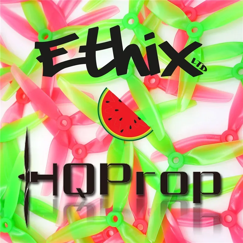 

6 пар (6CW + 6CCW) HQPROP Ethix S3 5. 0 5X3.1X3 3-лопастный ПК пропеллер розовый + зеленый арбуз для RC FPV Freestyle 5-дюймовые дроны