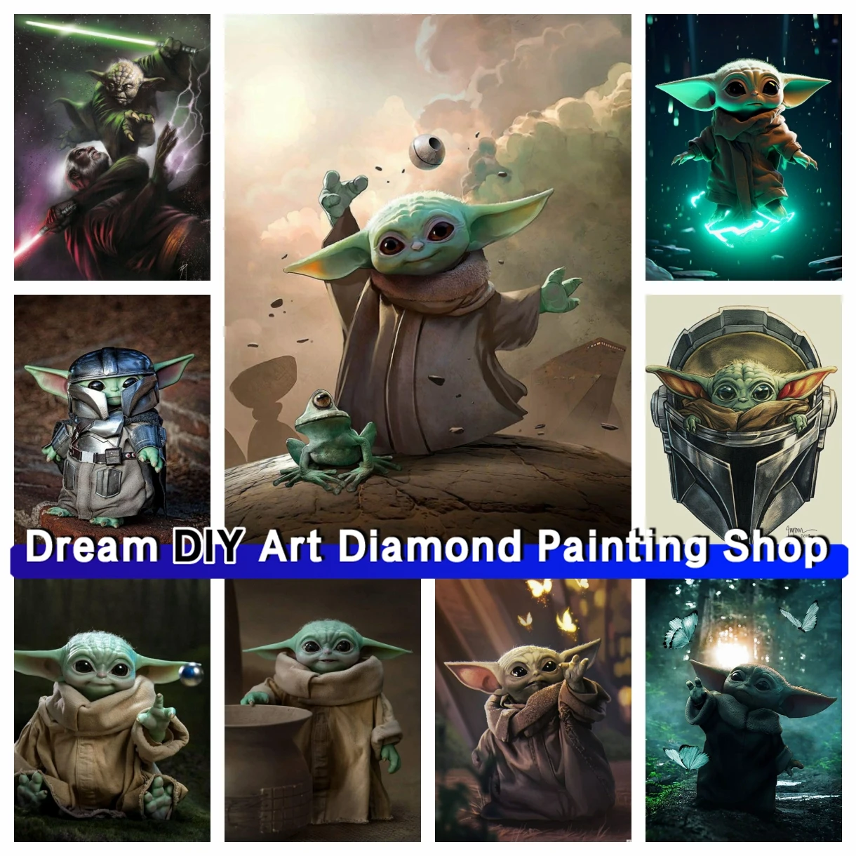 

Cute Yoda Baby Dream DIY Diamond Painting Mosaic Star Wars Embroidery Cartoon Cross Stitch Picture Home Decor Children's Gifts