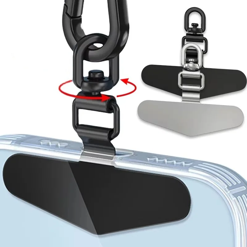 phone lanyard 360 Rotatable Stainless Steel Phone Tether Tab Metal Patch Gasket Cellphone Lanyard Safety Connecter Piece
