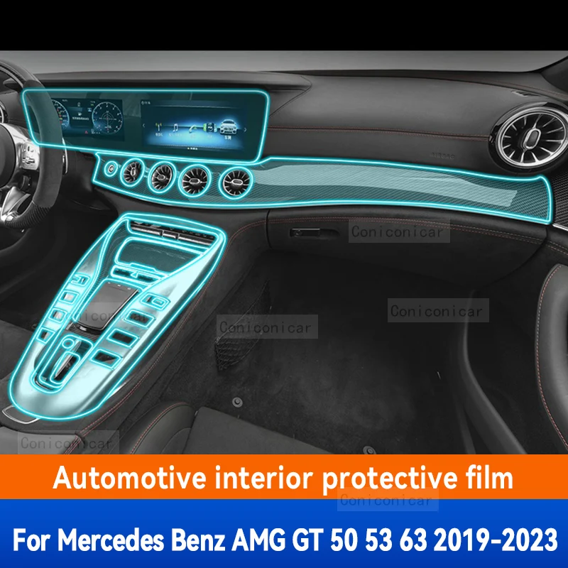 

For Mercedes Benz AMG GT 50 53 63 2019-2023 Car Interior Center console Transparent TPU Protective film Anti-scratch Accessories