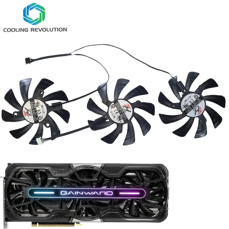 Ventilador de Placa Gráfica de Pinos 87 mm Th9215b2h-pfb01 Dc12v 0.45a para Gainward Geforce Rtx 3090 3080 3070 Phantom Placa Gráfica - Imagem 2