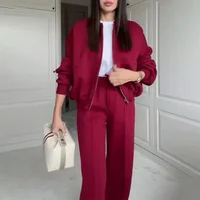 2025 automne femmes survêtement costume noir à manches longues manteau taille haute jambe large pantalons longs ensemble femme mode vêtements de sport dame 1