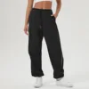 Loose Sports Yoga Pants Women Solid Color Woven Gym Trousers Breathable Quick Dry Jogger Pants Female Sportswear Workout Clothes 5