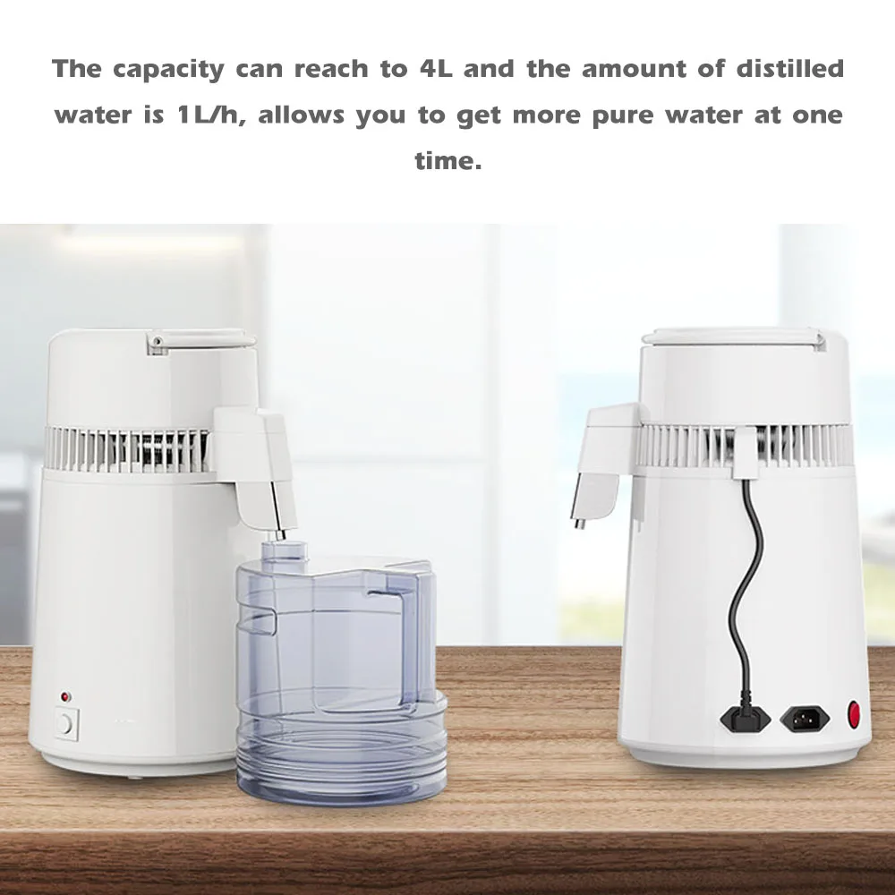 750W 220 V 4L Large Capacity Laboratory Household Distilled Water Machine Stainless Steel Pure Water Distiller Beautys Salon Hyd