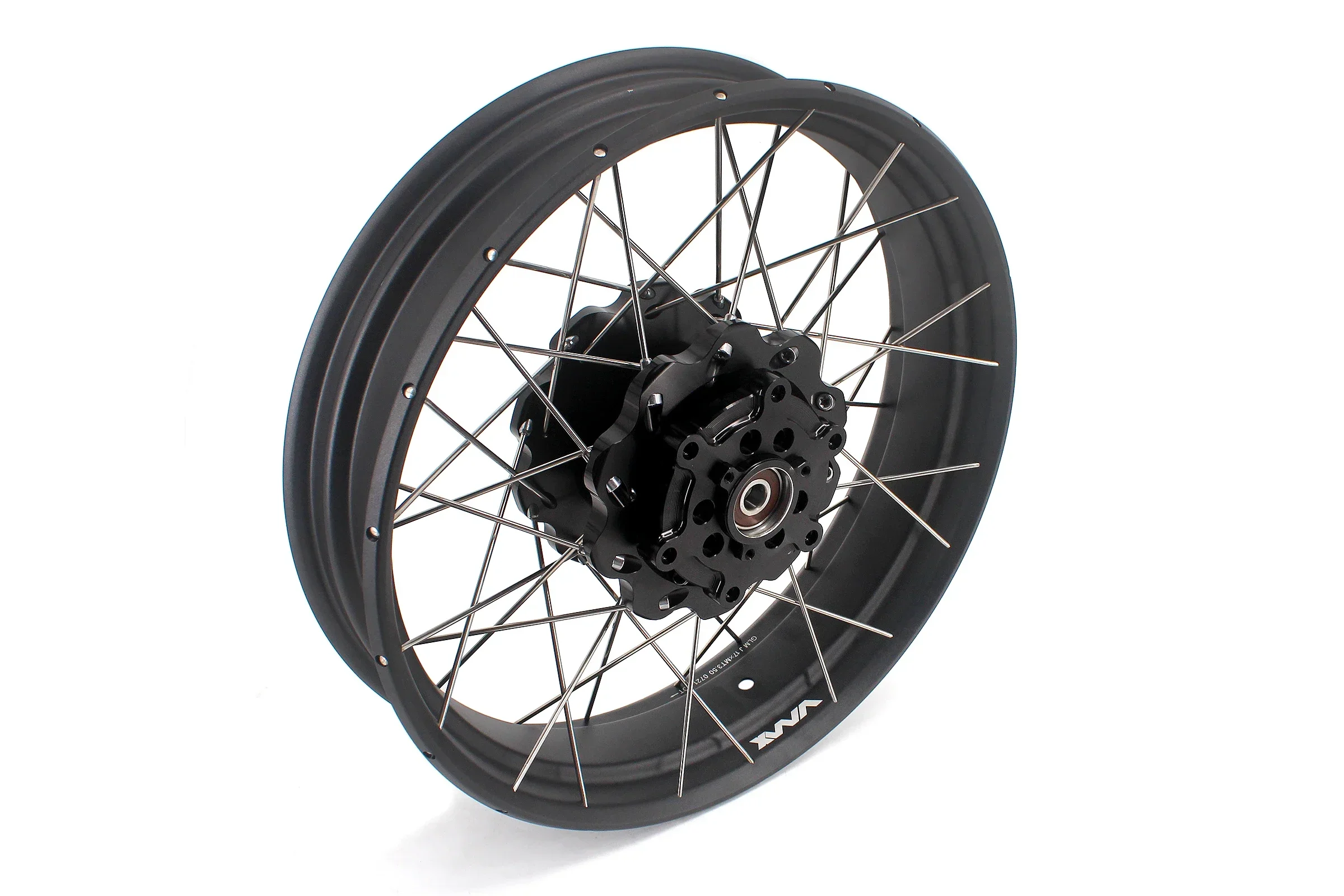 VMX 2.5*19" / 3.5*17" Street Bike Tubeless Alloy Wheels Rims Fit KTM390 Adventure R-Black Hub and