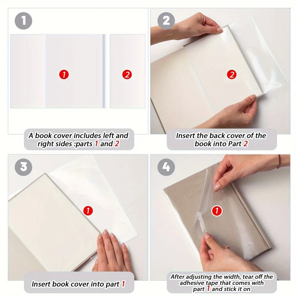 10-Pack Book Covers Clear Ultra-Thin -Anti-Scratch, Fits A4/Letter Sizes, for Textbooks/Notebooks - School Supplies/Home/Office - 6