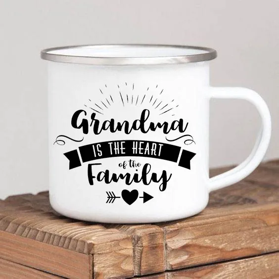 World's Best Grandma Enamel Coffee Mug – Thoughtful Gift for Grandmother on Mother's Day or Birthday
