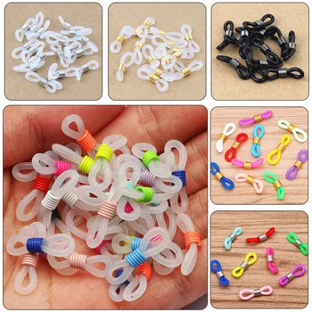 컬러 이어 후크 안경 체인 리테이너 엔드 로프 선글라스 코드 홀더 스트랩 리테이너 엔드 루프 커넥터, 21x5mm 50 개/팩
