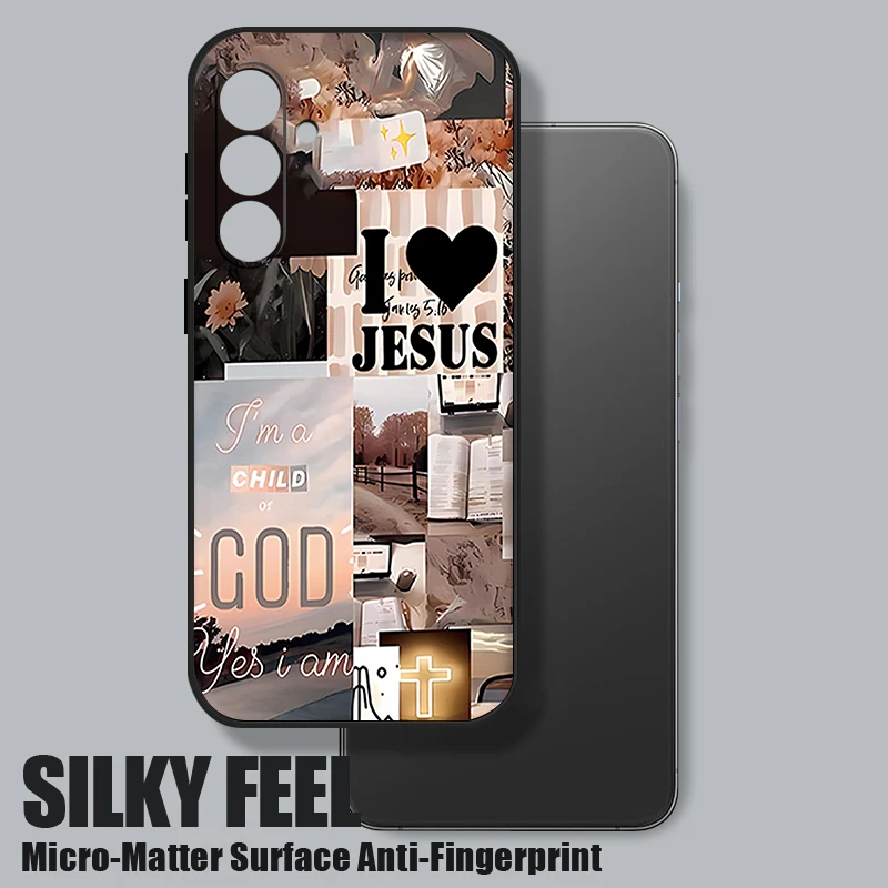 Divine Artistry Jesus Collage Pattern Soft Phone Case