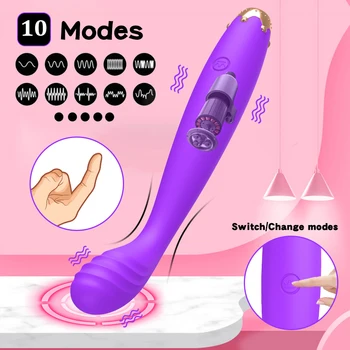 G Spot Finger Vibrator for Women 10 modes Silicone Orgasm Dildo Vagina Massager Nipple Clit Stimulator Female Sex Toys for Adult 2