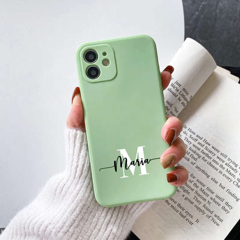 Custom Name Phone Case For iPhone 13 12 11 Pro Max X XR XS 7 8 Plus Mini SE Personalized Silicone Soft Coque for iPhone 11 13 iphone 13 mini mobile phone cases