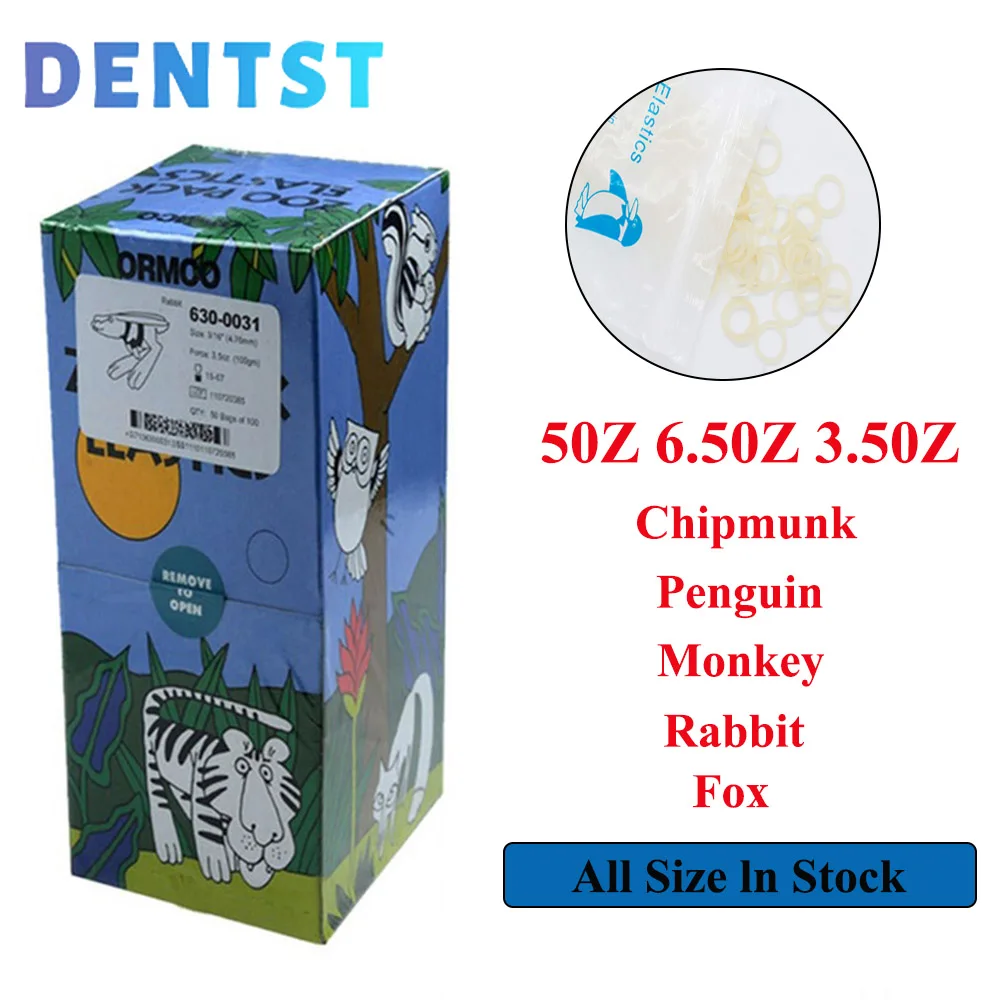 5000pcs/Box Dental Orthodontic Zoo Pack Latex Elastics Rubber Bands Braces Force Tooth Ligatures Ties 3.5 / 5.0 / 6.5 OZ 3 pcs dental rubber orthodontic elastic rubber chain colorful short type tooth orthodontic accessory for dental clinic hospital