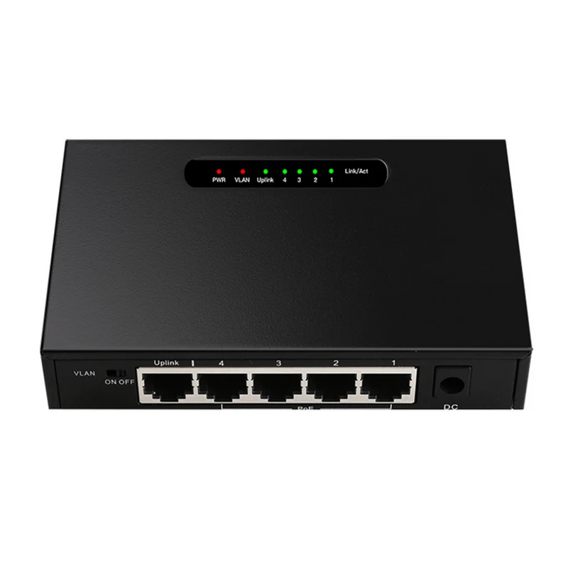 

Gigabit POE Switch 5 Ports 10/100/1000Mbps Ethernet switch VLAN With External Power 52V Network Switch for WiFi Router/IP Camera