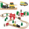 Wooden Train Toys Magnetic Set Electric Car Locomotive Diecast Slot Fit All Wood Brand Biro Railway Train Tracks For Kids Gifts 4