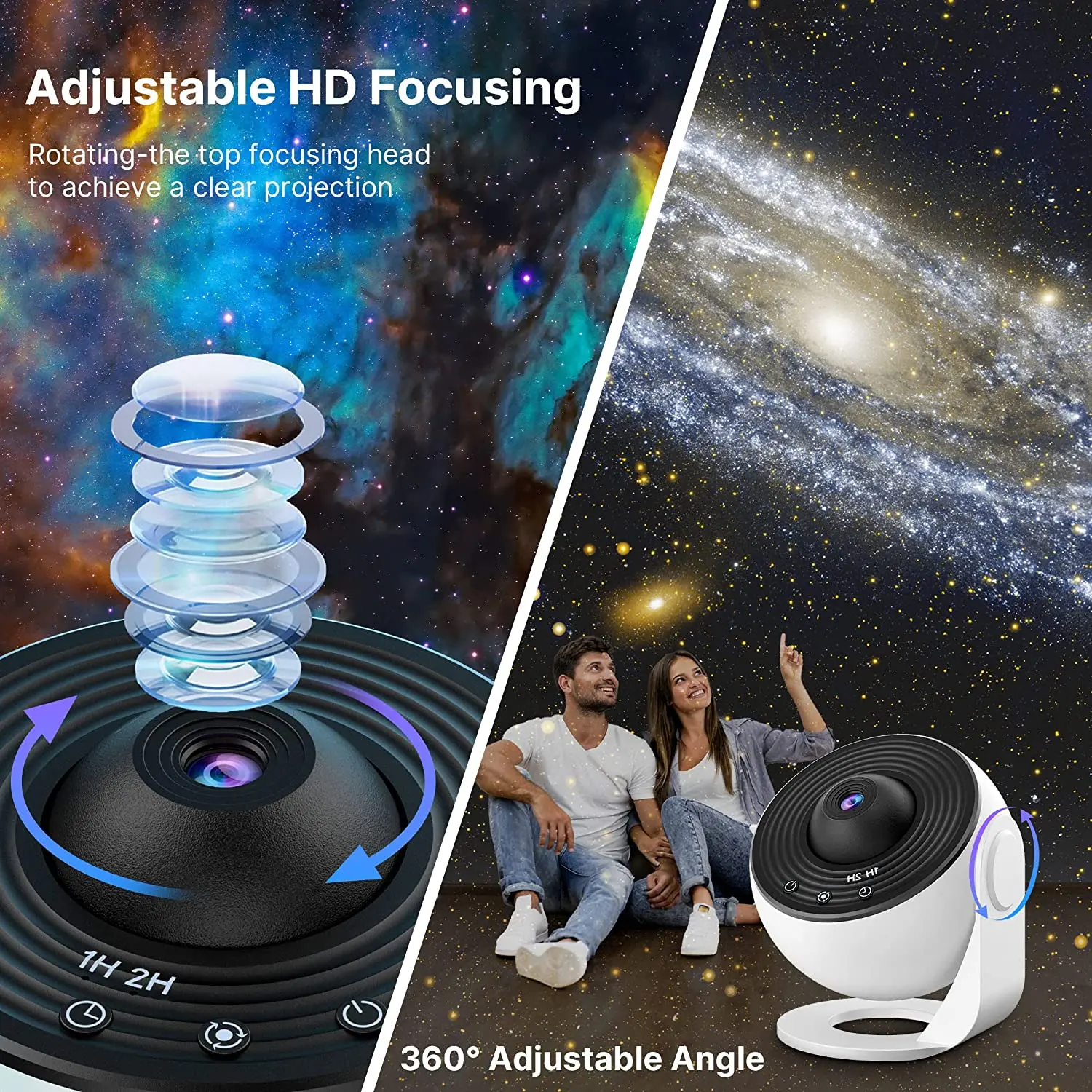 Proyector de Galaxia Para planetario de estrellas, luz nocturna, sala de  juegos giratoria de 360 ° para adultos, cine en casa, techo, decoración de  habitación, blanco - AliExpress