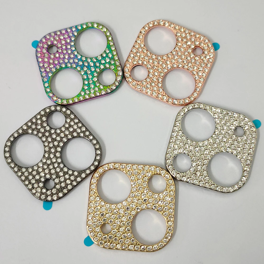Lussuosa protezione per obiettivo fotocamera per iPhone 11, 12, 13 Pro, Max 12, 13 Mini, con brillantini luccicanti e brillantinati _voghion.com