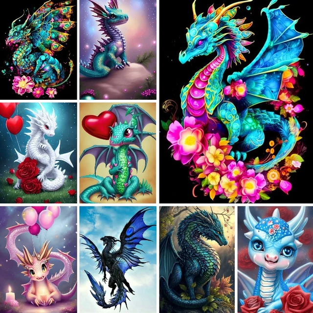 Stitch Dragons Diamond Embroidery  Dragon Cartoon Diamond Painting -  Diamond - Aliexpress