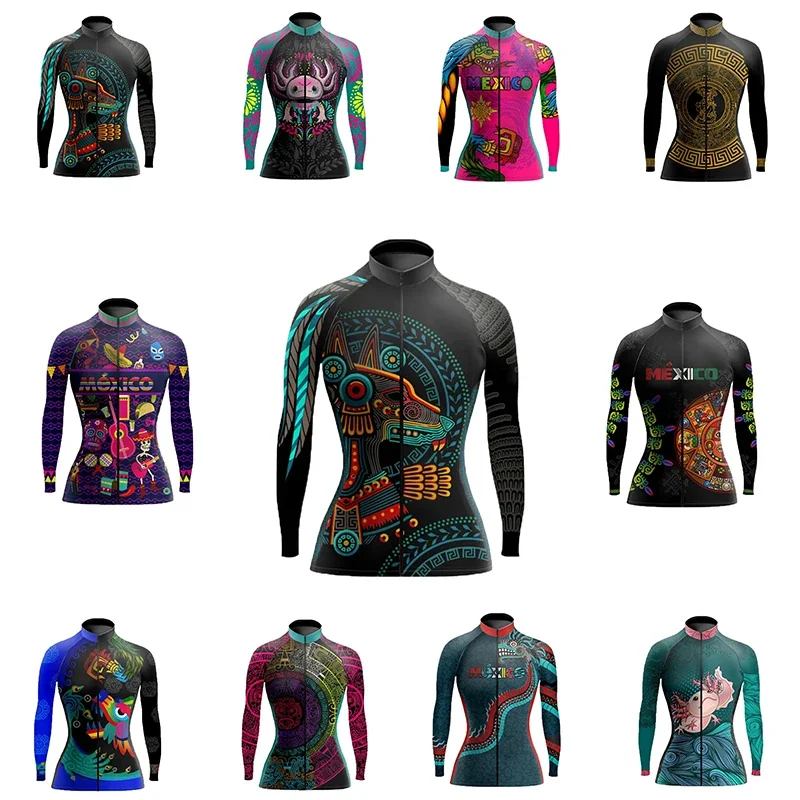 Autumn Women's Bicycle Long Sleeve Road Bicycle UV Protection Cycling Suit Spring Competition Professional Team Jersey