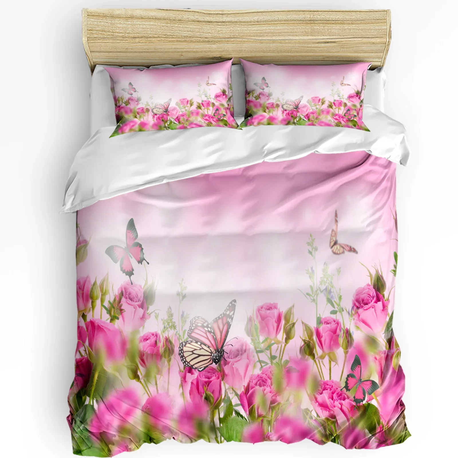 

Flowers Butterfly Beautiful Printed Comfort Duvet Cover Pillow Case Home Textile Quilt Cover Boy Kid Teen Girl 3pcs Bedding Set